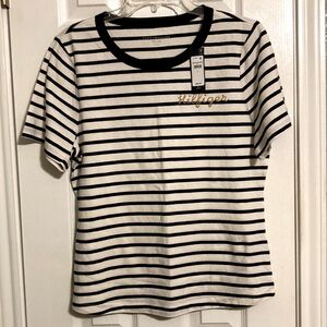 Tommy Hilfiger size L navy/white striped top